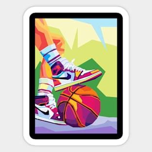 Basketball Play Pop Art Sticker